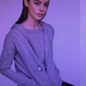 S Michael Kors grey cashmere zipper hoodie